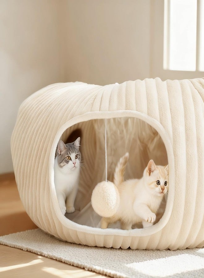 MOYMO Cat Tunnel Bed with 40 Cat Toys, Collapsible Play Tunnel for Indoor Cats, Cat Tube for Kitten Puppy - Image 3